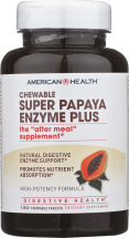 American Health Super Papaya Enzyme Plus 180 tabs product image.