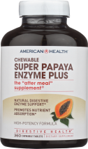 American Health Super Papaya Enzyme Plus 360 tablets product image.
