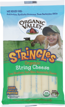 Organic Valley Stringles Organic Mozzarella String Cheese Snack Stick product image.