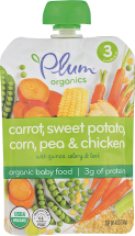 Carrot, Sweet Potato, Corn Pea & Chicken Baby Food product image.