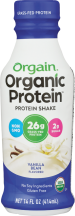 Orgain Organic Protein Shake Vanilla Bean 14 fl oz. product image.