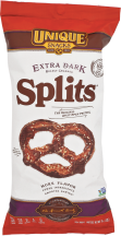 UNIQUE PRETZEL Pretzel Splits 11 oz Assorted Varieties product image.