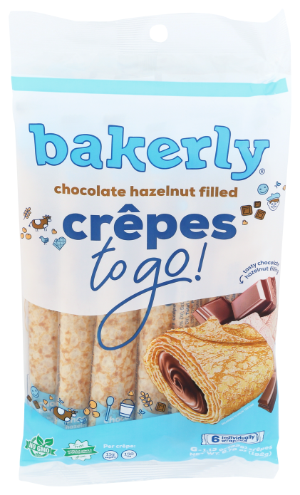 BAKERLY Filled Crepes 6 Pack Assorted Varieties product image.